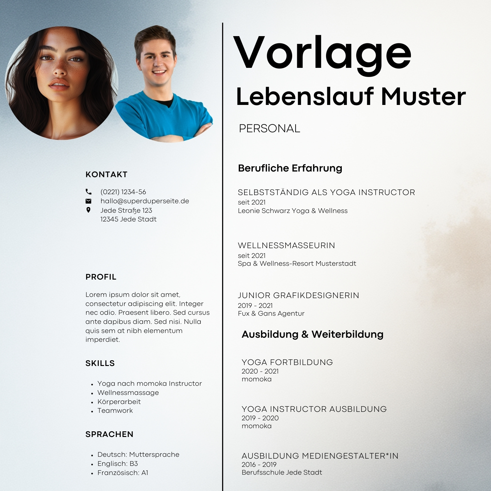 Lebenslauf-Vorlagen als digitaler Download